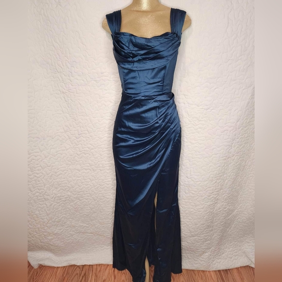 Lulu's Dresses Lulus Off Shoulder Corset Satin Maxi Dress Poshmark